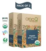 OrgaQ Organicky Organic Spicy Fish Rub Masala Powder - 100 Grams (50 g X 2)