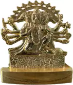 Chkoteravatiya Gupangam Beautiful Panchmukhi Hanuman ji idol 11cm for Home/Cardashboard/Temple/office Decorative Showpiece - 11 cm (Metal, Gold)