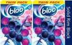 Bloo Solid Toilet Rim Blocks Blue Active Fresh Flower Twin Pack, 50 G Each (Pack Of 2)