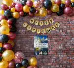 SPECIALYOU.IN Harry Potter Theme Birthday Decoration Items for kids with Harry Potter Poster and Black, golden and Burgundy balloons with confetti balloons- 66 items