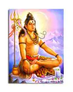 Tamatina Multicolor Mandala Art Jai Shiv Shankar Traditional Unframed Art Canvas Painting-24X18 Inch