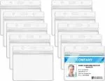 Shining Zon Transparent and Clear Plastic for PVC ID Card Badge Holder, Horizontal Style with Zip Lock Seal | Waterproof with Extra Thickness for Office, Schools and Colleges (Horizontal Pack Of 10)