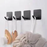 Tagve Stainless Steel Adhesive Door Hooks (4 Pieces)