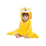 BUMTUM Baby Soft Cotton Hooded Bath Towel Ultra Absorbent For Newborn Babies (Yellow Lion)