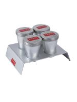 HAZEL Kulfi Moulds Set Aluminium | Traditional Ice Cream Small Mould Set of 4 | Kulfi Moulds Set With Stand | Reusable Ice Cream Maker Popsicle Mould