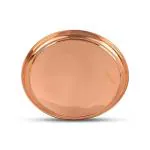 DOKCHAN Pure Indian Traditional Handmade Copper Golden Color Multipurpose Plain Plate/Thali/for Pooja Use (Size - 6inch)
