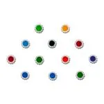 Comet Busters Multicolor Velvet Round Bindi With Pearl Border (6mm) (BIN1997) Pack of 1