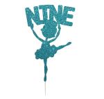 Festiko Glitter Light Blue Ballerina Nine Cake Topper For Birthday, Anniversary