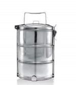 King International Stainless Steel 100% Stainless Steel Lunch Box | Tiffin Box 12 cm (3 Tier ) Tiffin Food Container Lunchbox For Boys Girls Teens Kids & Adults | Eco Friendly Meal Prep Food Compartment Storage For School or Work