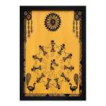 Chaque Decor Warli Art Texture Paper Framed Art Print 19.25 Inches X 13.25 Inches,Perfect for Home Decor, For Living Room, Bed room, Office, Hotel,wall decoration