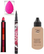 BUYTYA Hda36H Eyeliner 5In1 Lipsticks Nail Wipes 30 Foundation (Set Of 4)