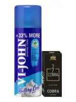 VI-JOHN Shaving Foam All type Skin 400g & Cobra Eau De Perfume for Men 30ml (Pack of 2)