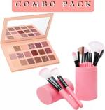FITBYTE Multi Shades 18 Colours NUDE EDITION Eyeshadow Palette 18 g with 12 pc pink box MAKEUP brush