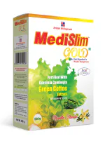 Medi Slim Gold Meal Replacement Shake For Weight Management - 500 GM - Sugar-free, Cholesterol-free, Zero Trans-fat, Gluten-free Drink with (Goodness of Garcinia Cambogia, Raspberry, Ketone) - BRITISH BIOLOGICALS.