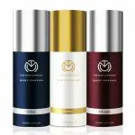 The Man Company Trio Body Perfume for Men | Blanc, Bleu, Rouge Deodorant Set | Premium Long Lasting Fragrance | Body Spray Combo Pack | Perfect Gift Set for Husband, Boyfriend - (120ml*3)