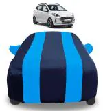 Mockhe Car Cover Compatible with Hyundai i10 Nios with Mirror Pockets, Triple Stitched, Navy, Blue, Water Resistant Car Body Cover