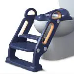 Infantso Blue Potty Training / Step Toilet Cushioned Seat With steps And Easy Grip Handle Maroon