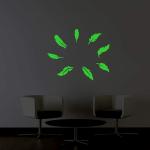 DreamKraft Green Graphic Print Vinyl Glow In The Dark Leaf Radium Sticker 20x1 cm