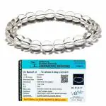 DVISHA Traders Premium Clear Quartz Bracelet - Includes Lab Test Certificate - Sphatik Crystal Stone - Clear Quartz Natural Healing Crystal Beads Jewelry for Men and Women