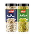 YUM YUM Premium Cashew Nut Kaju & Raisins Kishmish 300g (150g Each) Dry Fruits- Cashews, Raisin Incomplete