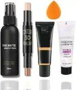 KA CAYLA Beauzy Makeup Fixer, Foundation in Tube, 3D Contour Highlighter and Mixed Vitamin Serum (5 Items in the set)