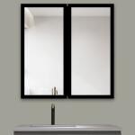 Plantex Bathroom Mirror Cabinet for storage Organizer/Stainless Steel Cabinet/Shelf/Bathroom Accessories (18x18 Inch, Black)