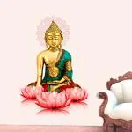 Divinedesigns Multicolor Vinyl Golden Buddha Wall Sticker