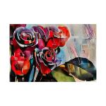 SHASWAT ART Abstract folwers Painting in Modern Style Sparkle Coated Self Adhesive Wallpaper Without Frame Digital Reprint 24 inch x 36 inch Painting