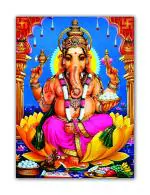 Tamatina Multicolor Religious Lord Ganesh God Modern Art Canvas Painting - 24X18 Inch