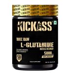 Kickass L-Glutamine Unflavoured Powder : Post Workout Recovery 100% Raw, Pure, Ultra Micronized, Vegan, Glutamine 5000mg, No banned Substance, GMO-Free, Gluten-Free 250gm