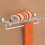 Plantex Cute Stainless Steel 304 Grade Towel Rack Bathroom Accessories - 24 Inch (Chrome)