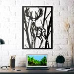 Shri Girraj Ji Black 3D Wall Art Wild Deer
