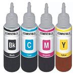 ANG Refill Ink for Use in HP 6525 Multi-Function Printer -Multi Color Ink Cartridge Cyan, Magenta, Yellow & Black - 100 ML Each Bottle Multi Color Ink