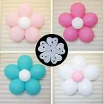 Haven's Treasure Reusable Flower Shape Balloon Clips Holders Sticker for Kids Birthday Shower Decorations Wedding Party Supplies (WHITE-7)
