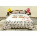 PEPPERFLAME INDIA Premium Super King Size Pure Cotton Double Bedsheet with 2 Pillow Covers Ethnic and traditional bedsheets, Perfect for thick mattress | Crush Just Ride Floral 100*108(Red)