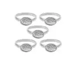 Real Seed Black Horse Shoe Shani Dosha Niwaran Adjustable Iron Ring Set (Pack of 5)