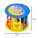 RAINBOW RIDERS Shape Sorting Cylinder With 12 Shape & Different Color, Kids Activity Toys, Learning & Educational Toys For Boys Girls Age 2+ Years Plastic Multicolour (Isi Approved) (13 Pieces)
