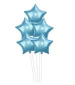 Festiko 5Pcs 18Inch Gold Silver Foil Star Shaped Balloon Wedding Balloons Decoration Childrens Kids Birthday Party Balloons (Blue)