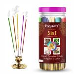 Kreyam's Mogra, Pineapple, Rudra, Mangalam, Kasturi Agarbatti Incense Sticks Combo Set