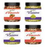 PIYOR Natural Premium Quality 800g Dryfruits Mix Combo Pack Of 4 Almonds, Raisins, Raisins, Almonds(4X 200g)
