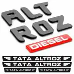 Carmetics Black Plastic 3D Letters Emblem, Anti Scratch Sticker For Door And 3D Diesel Emblem For Tata Altroz (Pack Of 3)