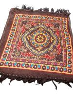 VILLEDOMO Quilted Puja Aasan/Carpet/Puja Mat |Square Shape and Soft Velvet Material |Meditation Prayer Mat |Size 60 x 60 cm (Brown)