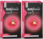 Manforce Extra Dotted Litchi Flavored Condoms - 10 Pieces x Pack of 2