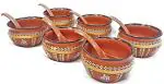 Your Local Store Brown Color Ceramic Soup Bowl Set Of 6 With Spoon