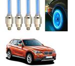Feelitson Blue Car Tyre Led Light Rim Valve Cap Flashing With Motion Sensor Blue For X1 (Pack Of 4)