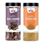 YUM YUM Premium Whole Spices Combo Pack 400g (Black Cardamom 100g & Fenugreek Seeds 300g)