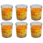 KRISHNA ALO Soy Wax Mango Papaya Scented Glass Candles for Room Decoration, Festival, Candle Night Dinner & Birthday.(Pack of 6, Yellow) 45 g Each