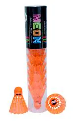 MEGA PLAY NEON Badminton Plastic Shuttlecock (10 Pcs) ORANGE