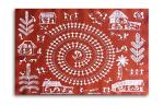 Tamatina Multicolor Unframed Celebrations Indian Warli Art Canvas Painting - 24X16 Inch
