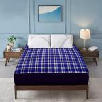 Dream Care Navy Blue Printed Mattress Protector |Luxury Fit Terry Cloth Fitted Mattress Protector | Waterproof Ultra Soft Bed Protector Cover | Hypoallergenic Bed Cover Single Bed 60x78 inch Navy Blue Printed